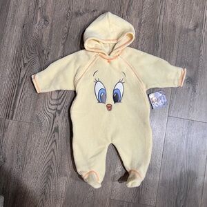 RARE NWT Vintage Looney Tunes Warner Bros. Tweety Bird Snowsuit Baby 0-3mo